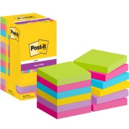 Bloczek samoprzylepny POST-IT® Super sticky, 76x76mm, 12x90 kart., mix kolorów, 3M-4064035065683 Post-It-3M