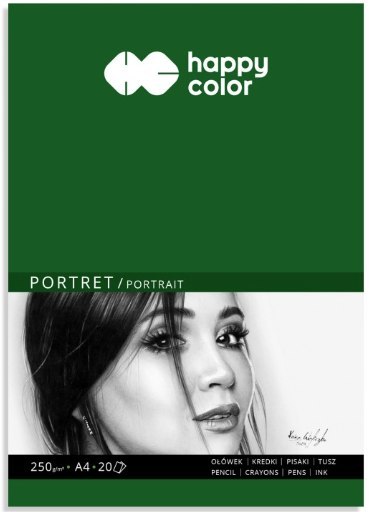 Blok szkicownik PORTRET, A4, 20 arkuszy, 250g, Happy Color HA 7825 2030-A20 SALE Happy Color