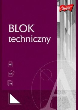 Blok techniczny, biały, format A4, 10 kartek, UNIPAP St.Majewski