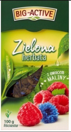 Herbata BIG-ACTIVE zielona liściasta z owocem maliny 100g Big-Active