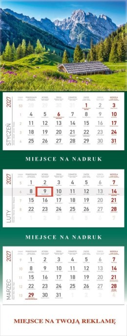 Kalendarz Trójdzielny 2027, KS055B GÓRY, WOKÓŁ NAS Wokół Nas