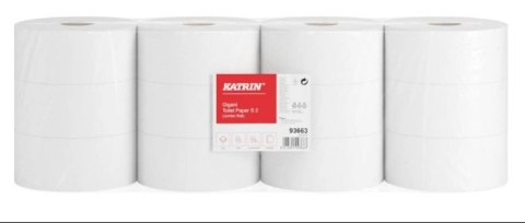 Papier toaletowy, duże rolki KATRIN Jumbo 2w S100, 93663, opakowanie: 12 rolek Katrin