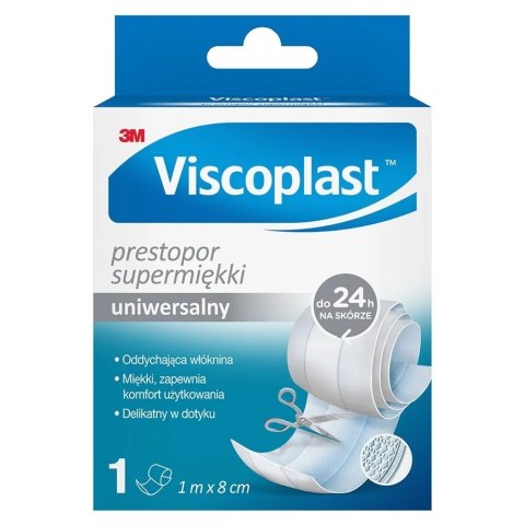 Plaster do cięcia VISCOPLAST Prestopor, supermiękki, 8cmx1m, biały, 4064035061173 Viscoplast 3M