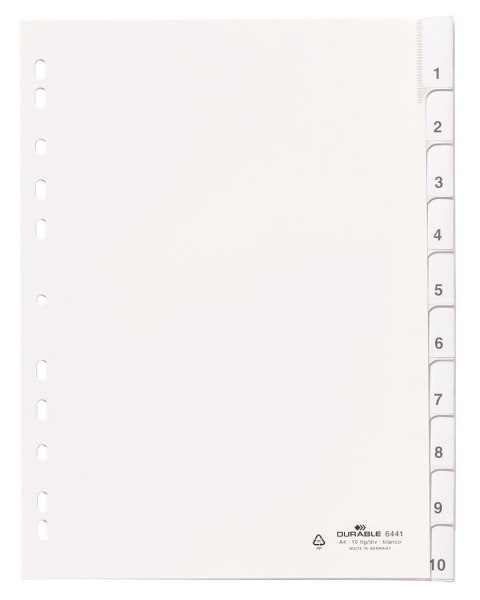 Przekładki PP A4/10 indeksów 644102 Durable