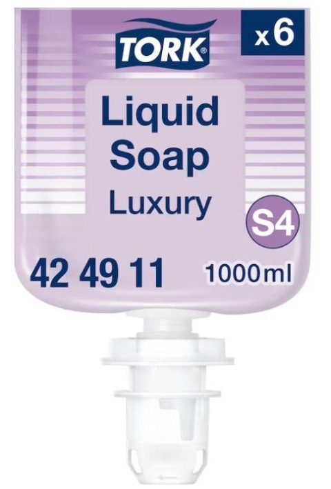 TORK Mydło w płynie luksusowe, system S4 Premium liliowe, zapach - mieszanka magnolii, orchidei i frezji. mydła 1l, 424911 Tork