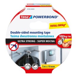 Taśma dwustronna piankowa TESA POWERBOND ULTRA STRONG 5m x 19mm 55792-00003-01 Tesa