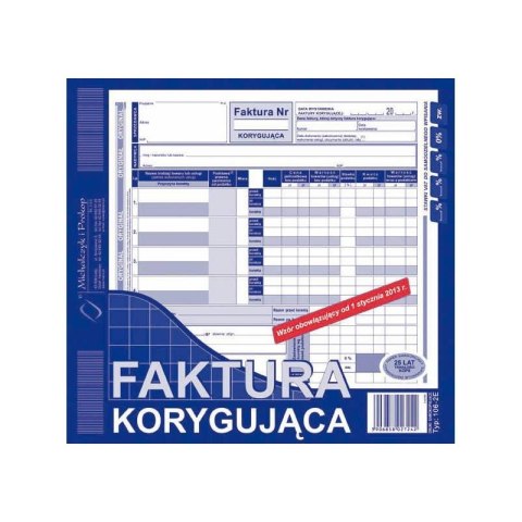 106-2N/E Faktura korygująca 2/3 A4 MICHALCZYK I PROKOP Michalczyk i Prokop 106-2N/E Faktura korygująca 2/3 A4 MICHALCZYK I PROKOP Michalczyk i Prokop