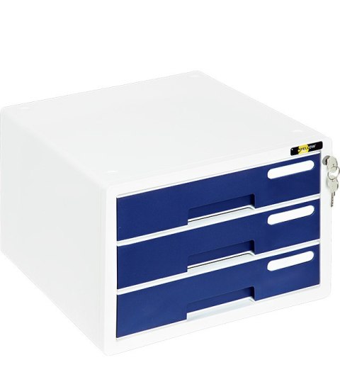Szafka na dokumenty YELLOW ONE YL-SP03 plastikowa - 3 szufl. + zamek, granat 120-1889 Yellow One