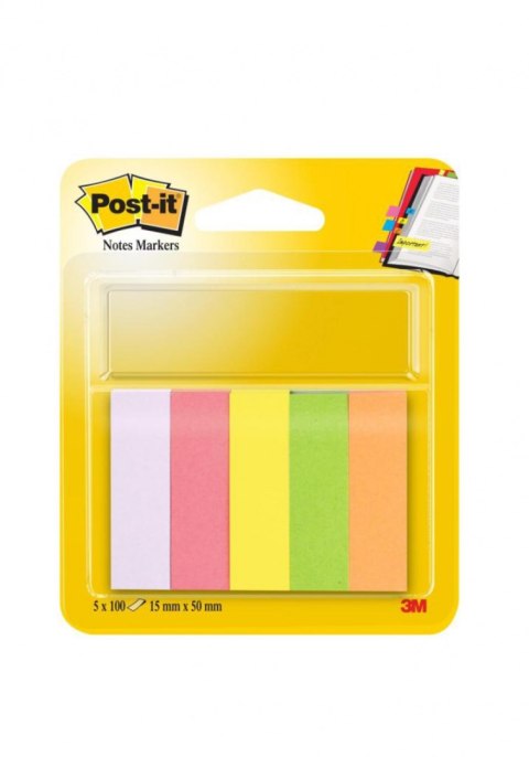 Znaczniki POST-IT (670/5), papier, 15x50mm, 5x100 kart., mix kolorów neonowy Post-It 3M Znaczniki POST-IT (670/5), papier, 15x50mm, 5x100 kart., mix kolorów neonowy Post-It 3M