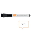 Marker suchościeralny mini, czarny opakowanie 6 szt. Nobo 2104184 Nobo