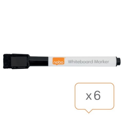 Marker suchościeralny mini, czarny opakowanie 6 szt. Nobo 2104184 Nobo Marker suchościeralny mini, czarny opakowanie 6 szt. Nobo 2104184 Nobo