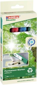 Markery EDDING permanentne ekologiczne 4 kol. etui okr.końc. 21/4s ed Edding
