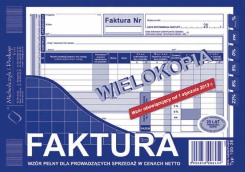 100-3E Faktura VAT A5 wielokopia MICHALCZYK i PROKOP Michalczyk i Prokop 100-3E Faktura VAT A5 wielokopia MICHALCZYK i PROKOP Michalczyk i Prokop