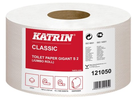 Papier toaletowy, duże rolki KATRIN CLASSIC Gigant S 2 130, 121050, opakowanie: 12 rolek Katrin Papier toaletowy, duże rolki KATRIN CLASSIC Gigant S 2 130, 121050, opakowanie: 12 rolek Katrin