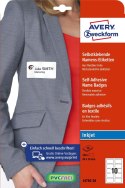 Samoprzylepny identyfikator 80 _ 50 mm, 20 ark., białe, foliowe, do zadruku, J4785_20, Avery Zweckform Avery Zweckform