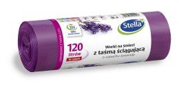 Worki na śmieci STELLA, z taśmą ściągającą, zapach lawendy, 120 l, 10 szt., lawendowy, 009923 Stella