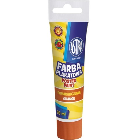 Farba plakatowa Astra tuba 30 ml - pomarańczowa, 301107001 Astra Farba plakatowa Astra tuba 30 ml - pomarańczowa, 301107001 Astra