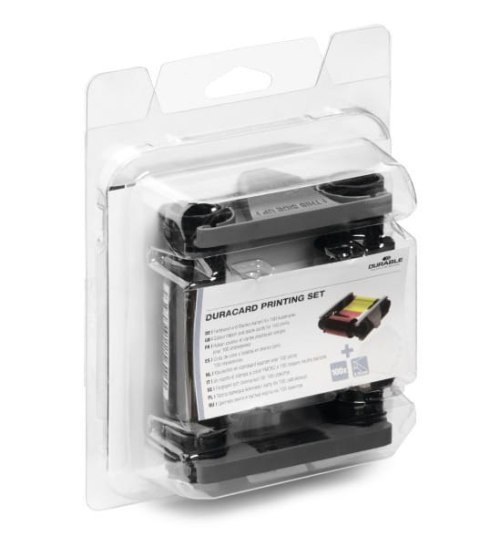 Taśma barwiąca kolorowa i 100 standardowych kart plastikowych DURACARD Printing set 891300 DURABLE Durable Taśma barwiąca kolorowa i 100 standardowych kart plastikowych DURACARD Printing set 891300 DURABLE Durable