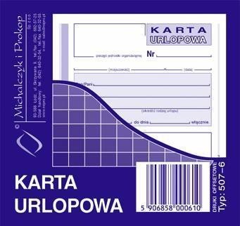 507-6 Karta urlopowa MICHALCZYK&PROKOP 2/3 A6 40 kartek Michalczyk i Prokop 507-6 Karta urlopowa MICHALCZYK&PROKOP 2/3 A6 40 kartek Michalczyk i Prokop