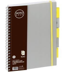 Kołobrulion_GRAND NOTO Book kratka, A4/100 kartek, szary 150-1408 5 przekładek Grand Kołobrulion_GRAND NOTO Book kratka, A4/100 kartek, szary 150-1408 5 przekładek Grand