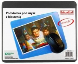 Podkłakda pod mysz z kieszenią czarna KPM-01-08 BIURFOL Biurfol