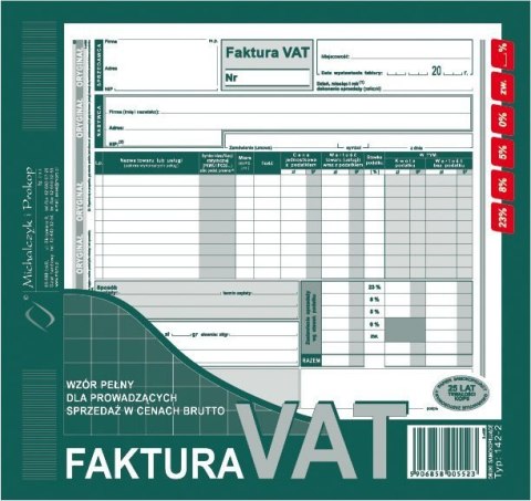 142-2N/E Faktura VAT 2/3 A4(br) brutto)MICHALCZYK I PROKOP Michalczyk i Prokop 142-2N/E Faktura VAT 2/3 A4(br) brutto)MICHALCZYK I PROKOP Michalczyk i Prokop