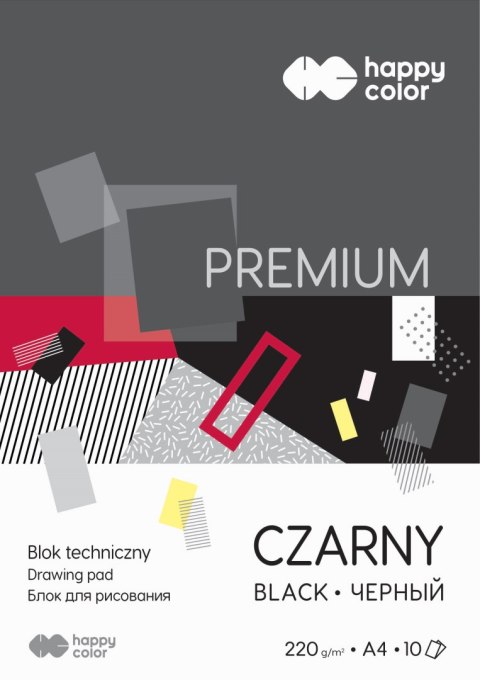 Blok techniczny PREMIUM czarny A4, 220g, 10 ark, Happy Color HA 3722 2030-9 Happy Color Blok techniczny PREMIUM czarny A4, 220g, 10 ark, Happy Color HA 3722 2030-9 Happy Color