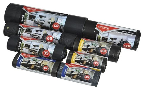 Worki na śmieci biurowe standard (HDPE) 60l 50szt. czarne OFFICE PRODUCTS 22011123-05 Office Products