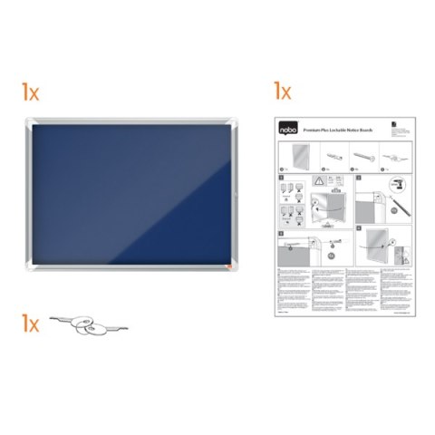 Gablota filcowa wewnętrzna Nobo Premium Plus 9xA4, niebieska1902556 Nobo