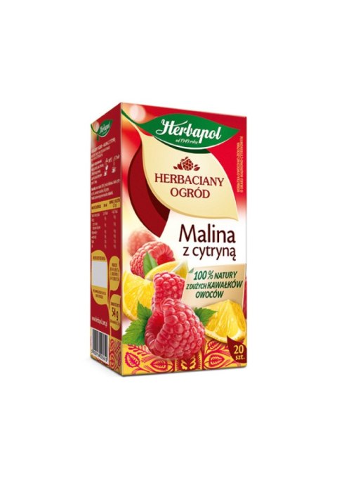 Herbata HERBAPOL HERBACIANY OGRÓD Malina z Cytryną 20t Herbapol Herbata HERBAPOL HERBACIANY OGRÓD Malina z Cytryną 20t Herbapol