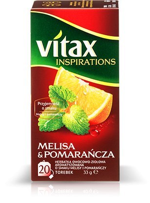 Herbata VITAX INSPIRATIONS Melisa&pomarańcza (20 saszetek) 33g zawieszka Vitax Herbata VITAX INSPIRATIONS Melisa&pomarańcza (20 saszetek) 33g zawieszka Vitax