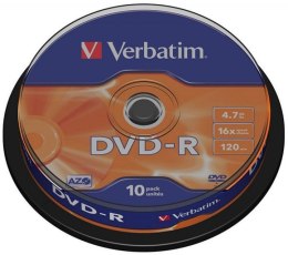 Płyta DVD-R VERBATIM CAKE(10) 4.7GB x16 Matt Silver 43523 Verbatim