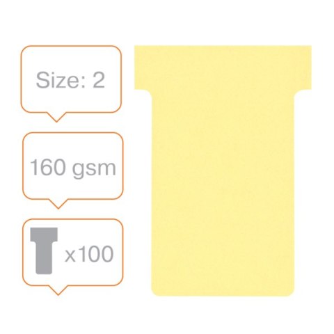 Karteczki T-Card Nobo, rozmiar 2, żółte 100 szt. 2002004 Nobo Karteczki T-Card Nobo, rozmiar 2, żółte 100 szt. 2002004 Nobo