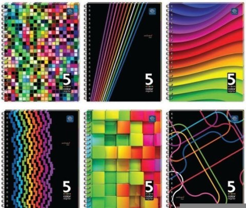 Kołozeszyt B5 100k 5 kolorów registrów miękka oprawa INTERDRUK Interdruk