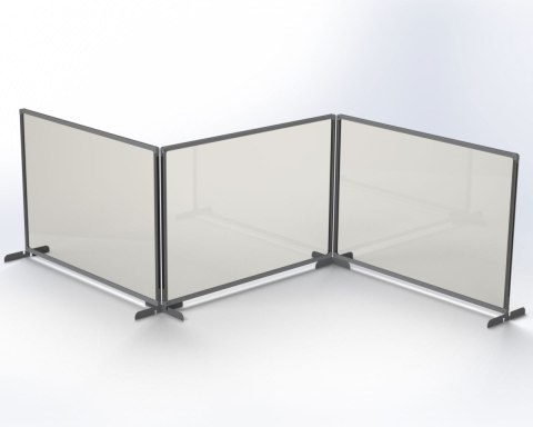 Osłona ochronna szyba pleksi w ramie aluminiowej, metalowa podstawa srebrna 60x65 Memobe Osłona ochronna szyba pleksi w ramie aluminiowej, metalowa podstawa srebrna 60x65 Memobe