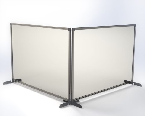 Osłona ochronna szyba pleksi w ramie aluminiowej, metalowa podstawa srebrna 60x65 Memobe Osłona ochronna szyba pleksi w ramie aluminiowej, metalowa podstawa srebrna 60x65 Memobe