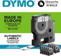 Taśma DYMO D1 - 12 mm x 7 m, czarny / biały - VALUE PACK 10 szt. 2093097 do drukarek etykiet Dymo