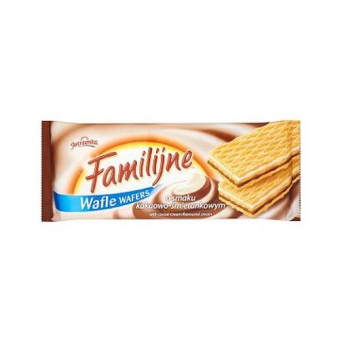 Wafle FAMILIJNE Kakaowo-śmietankowym 180g JUTRZENKA Jutrzenka Wafle FAMILIJNE Kakaowo-śmietankowym 180g JUTRZENKA Jutrzenka