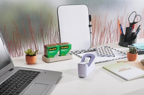 Dyspenser do taśm SCOTCH (C-18L), w zestawie taśma Magic 19mmx33m, lawendowy (X) Scotch 3M