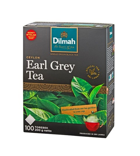 Herbata DILMAH EARL GREY 100 torebek x2g czarna bez zawieszki Dilmah Herbata DILMAH EARL GREY 100 torebek x2g czarna bez zawieszki Dilmah