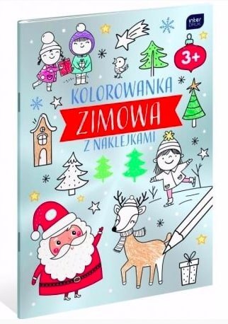 Kolorowanka ZIMOWA metallic A4 16 z naklejkami Interdruk Kolorowanka ZIMOWA metallic A4 16 z naklejkami Interdruk