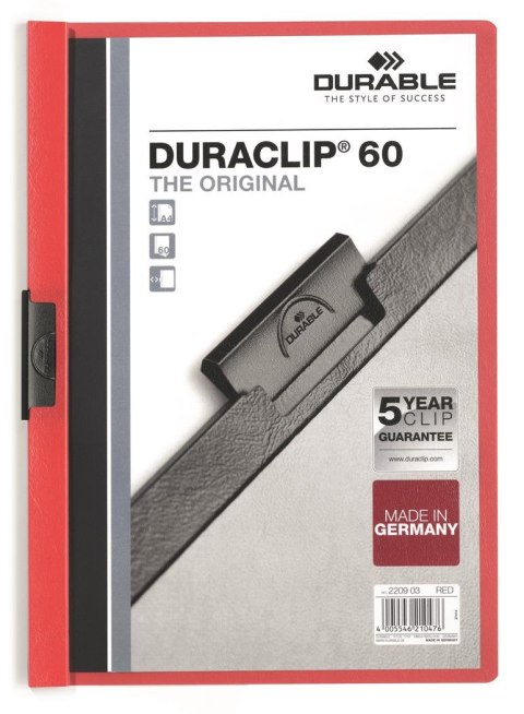 Skoroszyt DURABLE DURACLIP Original 60 czerwony 2209-03 Durable Skoroszyt DURABLE DURACLIP Original 60 czerwony 2209-03 Durable