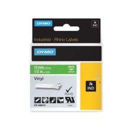 Taśma winylowa RHINO 12 mm biała na zielonym 1805414 DYMO Rhino