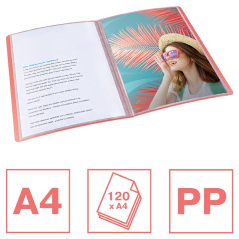 Album ofertowy Esselte ColourBreeze, z 60 koszulkami, koralowy 628443 Esselte Esselte Album ofertowy Esselte ColourBreeze, z 60 koszulkami, koralowy 628443 Esselte Esselte