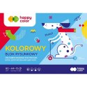 Blok rysunkowy kolorowy A4, 80g, 15 ark, Happy Color HA 3708 2030-09 SALE Happy Color