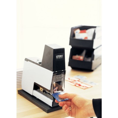 Zszywacz elektryczny 105E Rapid, zasilanie sieciowe, czarno-biały, 2 lata gwarancji, 50 kartek 10870402 Rapid
