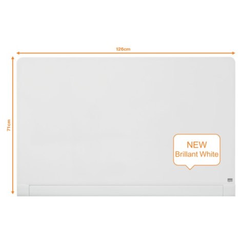 Szklana tablica Nobo Impression Pro z zaokrąglonymi rogami 1260x710mm, lśniąca biel Nobo Szklana tablica Nobo Impression Pro z zaokrąglonymi rogami 1260x710mm, lśniąca biel Nobo