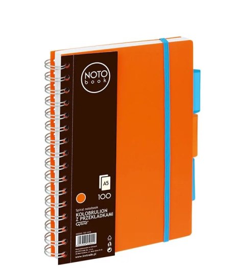 Kołobrulion Grand NOTObook A5 100k pomarańczowy kratka 150-1410 3 przekładki Grand Kołobrulion Grand NOTObook A5 100k pomarańczowy kratka 150-1410 3 przekładki Grand
