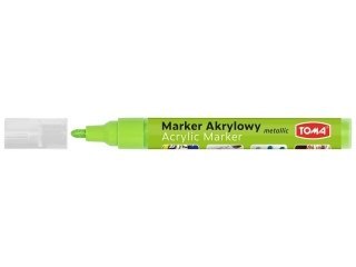 Marker akrylowy, fibrowa końcówka okrągła 2-5mm, zielony jasny metalic TO-402 Toma Toma