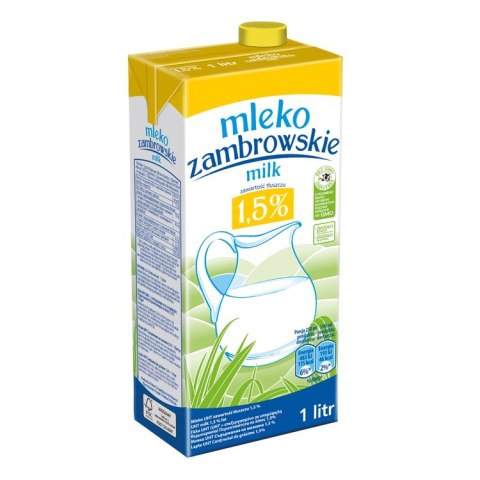 Mleko ZAMBROWSKIE UHT 1.5% 1l Gostyń Mleko ZAMBROWSKIE UHT 1.5% 1l Gostyń